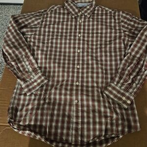 Tommy Hilfiger Shirt Mens‎ Large Besicorp  burgundy Plaid long-sleeve
